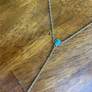 Silver and Turquoise Lariat Necklace